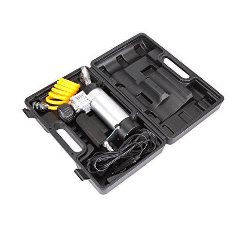 Madlife Garage, mini compressore professionale portatile con cilindro di metallo, 12 V, 10,34 bar, pompa di gonfiaggio elettrica per pneumatici