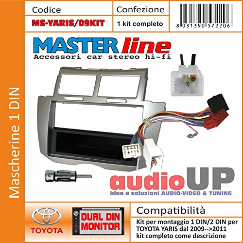 Mascherina montaggio radio aftermarket Il kit è utile sia per montaggio 1 DIN che 2 DIN (cassetto rimovibile). Comprende: Mascherina 1/2 DIN - Connettore Originale-->ISO - Connettore antenna Originale-->ISO - Spinotto antenna ISO->DIN.