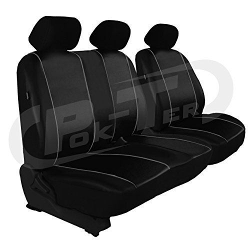Mass gefertigter finta per Ford Transit VII AB 2006 bis 2013 Sedile conducente + eco – Panca da sedile del passeggero della pelle (Nero)
