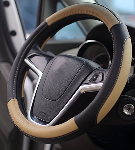 Mayco Bell Coprivolanti 38 Centimetri Comfort Durability Sicurezza Copertura del Volante dell Automobile (Nero Beige)