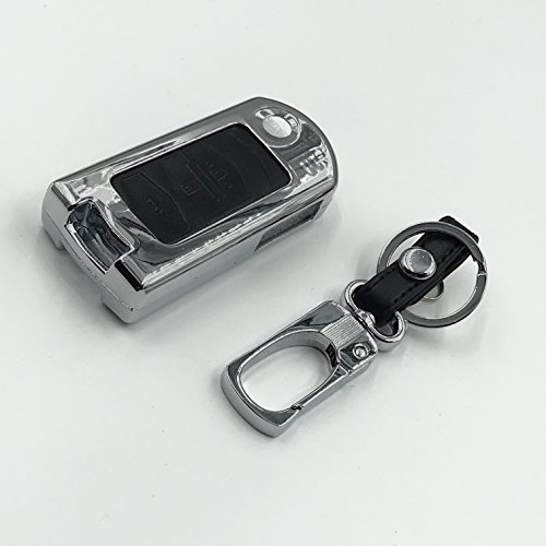 Mazda auto styling accessori in lega di zinco e portachiavi in vera pelle pieghevole Smart Key case in piega portachiave per Mazda 2/3/5/6 m2/m3/M5/M6 CX-5 Axela, Key Model B Black