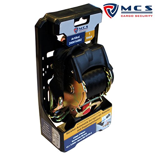 MCS Cargo Security 200016002 - Cinghia di fissaggio con tenditore a cricchetto, sicurezza di carico, 3 m, 750 daN, certificazione TÜV