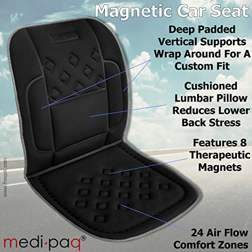 MedipaqÃ‚Â® Car Seat SUPPORT Cushion - 24 Air-Flow Pockets - 8 Magnets + BACK and SIDE Supports! by Medipaq