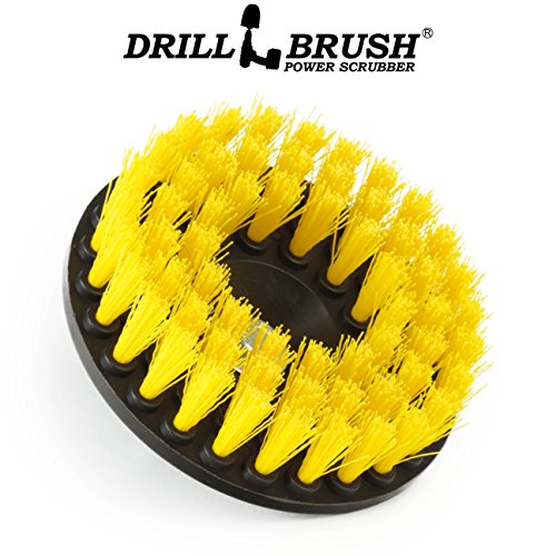 Medium Yellow filettato 12,7 cm professionale e Contractor scrub Brush Fits elettrico e aria pneumatico a doppia azione rotante lucidatrici e da macchine