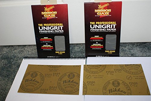 Meguiars 2 x fogli di carta con finiture Unigrit verniciatura auto 3000 Grit