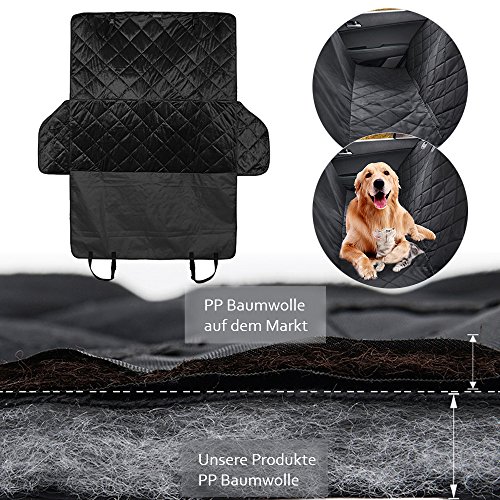 meisax, Coperta impermeabile cane auto coperta, kofferraumschutz cani con seitenschutz, antiscivolo cani auto coperta di nero