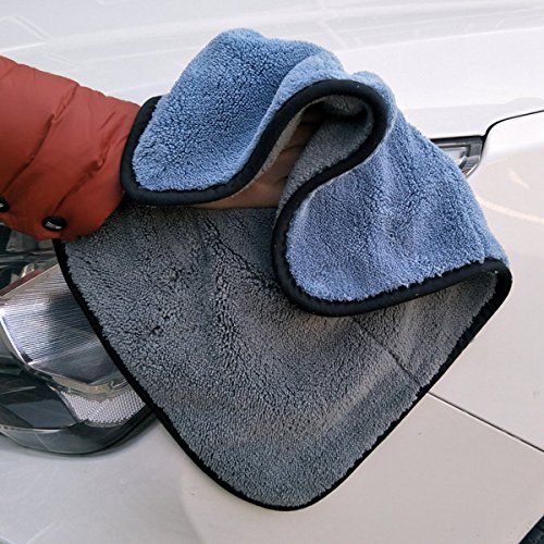 Miaoo professionale in microfibra auto pulizia asciugamano doppio strato ultra-thick auto lucidatura e asciugatura panno