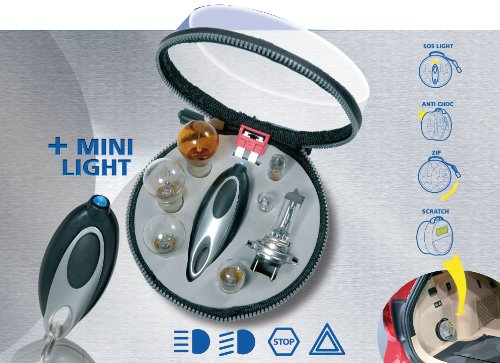Michelin 009576 Set lampadine di ricambio per auto H4 + lampadina frecce, inclusa mini torcia a LED, gialla