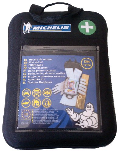 Michelin 92400 Kit di primo soccorso secondo DIN 13164:2014, con misure di primo soccorso, custodia morbida