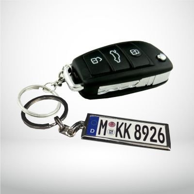 Mini Targa/Keychain in alta qualità con Auto Auto Targa (richiesta Targa – personalisiertes Keychain)