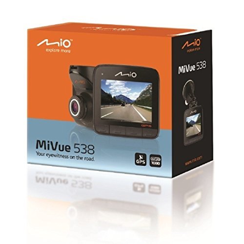 Mio MiVue 538 Drive Recorder Registratore Personale per la Guida con GPS integrato, Full HD 1080p, Nero