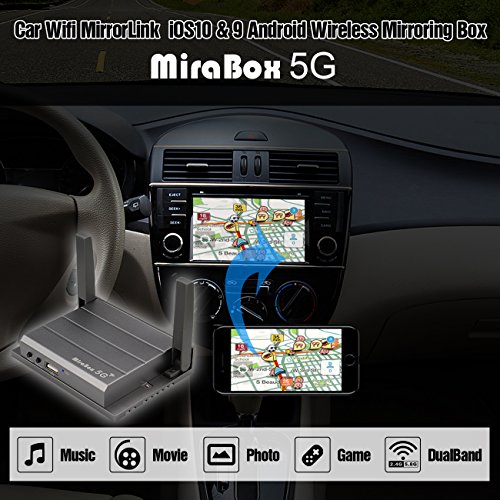 Mirabox 5G casa WiFi Display/auto WiFi Mirrorlink box per IOS9 IOS10/AirPlay, Android OS, Allshare cast, Screen mirroring Miracast con RCA (CVBS) e uscita HDMI