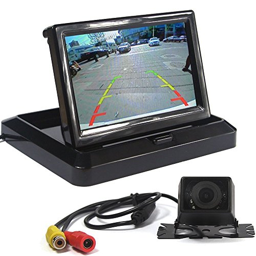 Monitor LCD Dax TFT 5" + telecamera di retromarcia con doppia funzione per auto 16:9 alta definizione telecamera retrovisore monitor specchietto retrovisore auto monitor