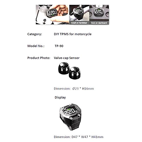 Moto pneumatici pressione monitor sistema Auto TPMS impermeabile 2 sensore esterno wireless display LCD