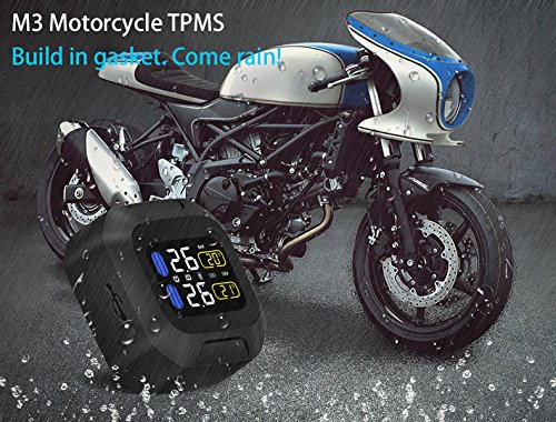 Motocicletta sistema di monitoraggio della pressione dei pneumatici moto TPMS alimentatore USB display LCD con 2 sensore esterno