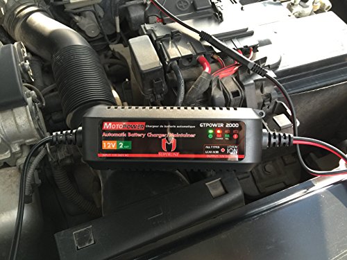 MOTOPOWER MP00207A Caricabatteria automatico da 12V 2Amp Smart per batterie al piombo e agli ioni di litio