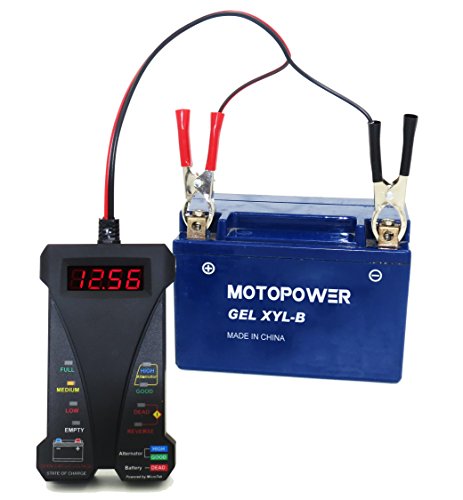 MOTOPOWER MP0514A Voltmetro digitale da 12 V batteria Analizzatore del sistema di carica con display LCD e indicazione a LED