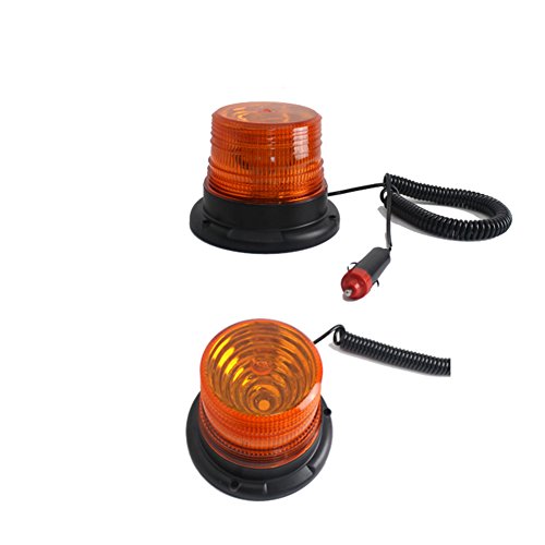 Lampeggiante LED arancione base magnetica Cavo spiralato 12/24 V con  accendisigari