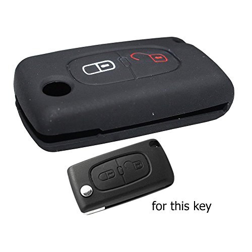 Muchkey chiave in Silicone auto-Custodia a giacca per PEUGEOT 307/308/407/408, 107 207 2-Remote Button Shell 1 pezzo