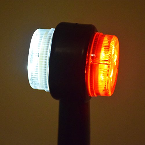 NAT - luci laterali ,LED Liquidazione luci - Per Rimorchio Da Camion - Double Face - Rosso (trasparente) - Cablato - 5,08 cm - Generic 12 V ,24 V - 2 Pcs