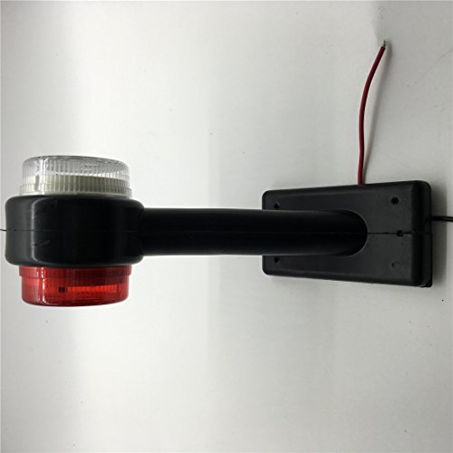 NAT - luci laterali ,LED Liquidazione luci - Per Rimorchio Da Camion - Double Face - Rosso (trasparente) - Cablato - 5,08 cm - Generic 12 V ,24 V - 2 Pcs
