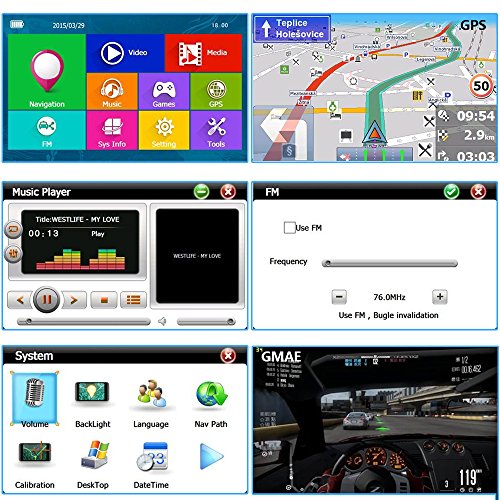 Navigazione LCD 17,8 cm camion furgoni e GPS per auto con Bluetooth, Regno Unito ed Europa Map Updates & # xFF08; e & # XFF35; version & # XFF09;