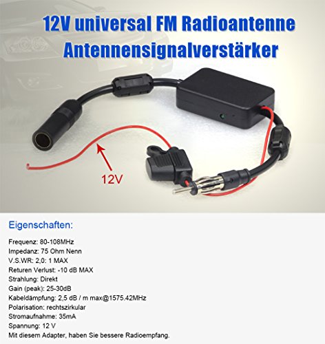 navisk auto Radio Antenna amplificatore di segnale amplificazione 12 V Audio Stereo FM AM per veicolo auto auto Radio y0015