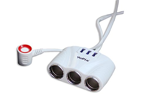 NB 3-presa accendisigari adattatore presa splitter con porte USB, caricatore auto adattatore per iPhone iPad, Android Samsung, GPS, purificatore d