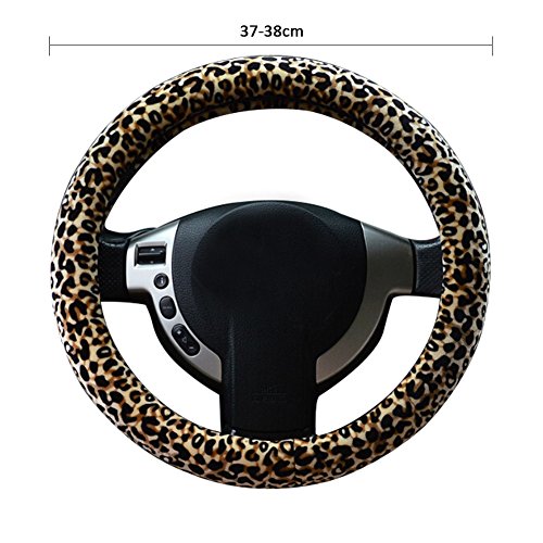 New Style Winter leopard-print inverno caldo peluche auto coprivolante set con freno a mano copertura del cambio copertura antiscivolo auto automobile Wheel Protector