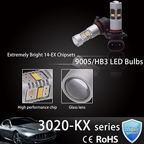 Ngcat 1800 lumen 14 SMD 3020 CREE 9005 HB3 lampadine LED per fari DRL Turn segnali lampadine Back up Reverse luci, DC 10 – 16 V Xenon bianco (confezione da)
