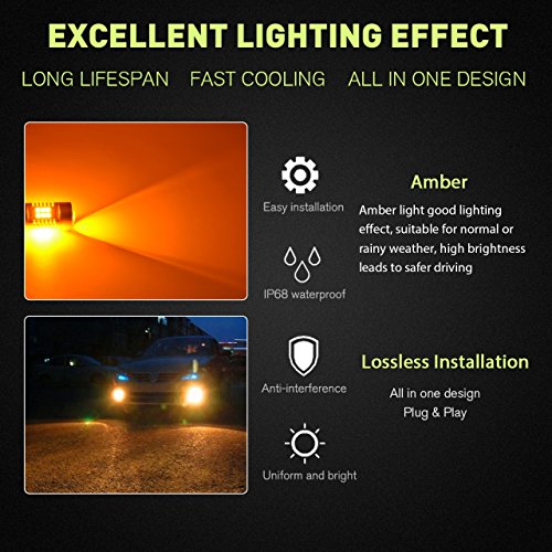 Ngcat auto LED Lampadina 2PCS H7 DRL Fog Light replacement chipset 2835 21 SMD lampadine LED con lente proiettore auto guida luci diurne, Xenon bianco ,10 – 16 V 10.5 W