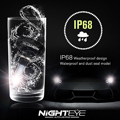Nighteye - Luci per auto, lampadine LED per fari H1, H4, H7, 50 W, 8000 lm/ set 6500 K, luce bianca fredda