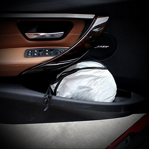 Nuovo portatile pieghevole parasole frontale con logo di custodia per auto accessori (bianco)