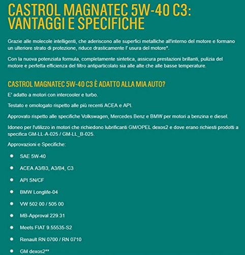 OLIO MOTORE ORIGINALE CASTROL MAGNATEC C3 5W-40 LT. 4 (4 LITRI )