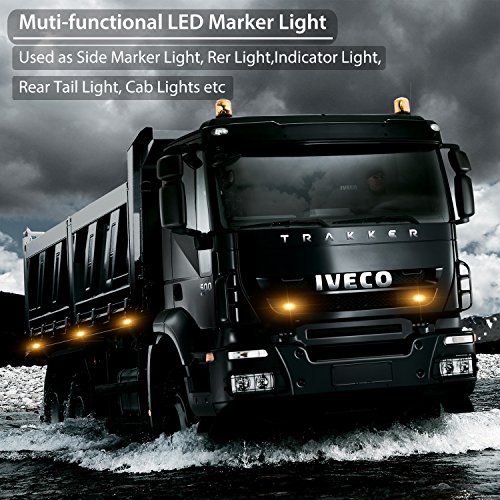 Olrcik 4pcs laterali luci lampade a LED, luci anteriori universale indicatore di posizione 12 V 24 V con ambra lampadine per camion caravan Van camion auto Bus