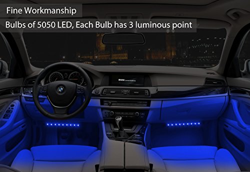 Olrick 4pcs 36LEDS auto strisce LED multicolore di musica auto interni atmosfera luci RGB SMD LED auto luci d