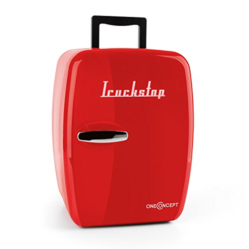 oneConcept Truckstop minifrigo portatile con maniglia estraibile (minibar, termos elettrico, 14litri, A+, 14 litri) - rosso