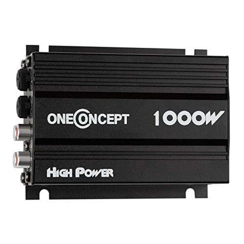 oneConcept XA-A4 amplificatore per auto (4 x 30 Watt RMS/1000 Watt, 4 canali, ingressi RCA, dimensioni compatte, regolazione filtro passa alto e basso) - nero