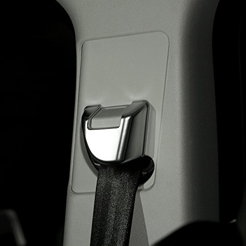 Opaco cromato ABS cintura di sicurezza cover Trim sticker accessori auto 2PCS