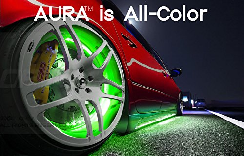 OPT7 3 in 1 Auracolor™, kit luci a LED Wheel Well per ruote | set completo da 4 pezzi, fasci di luce multicolore da 61 cm.