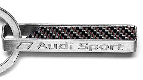 Original Audi Sport Keychain in fibra di carbonio, Argento