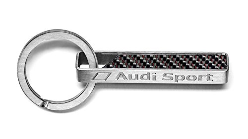Original Audi Sport Keychain in fibra di carbonio, Argento