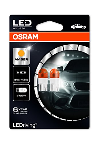 Osram 2855YE-02B LEDriving LED Retrofit W5W per Illuminazione Interna, Amber 2000K, Blister Doppio