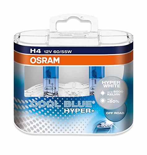 Osram 62193CBH+ Cool Blue Hyper+ H4 Lampada Alogena per Proiettori, Duo Box