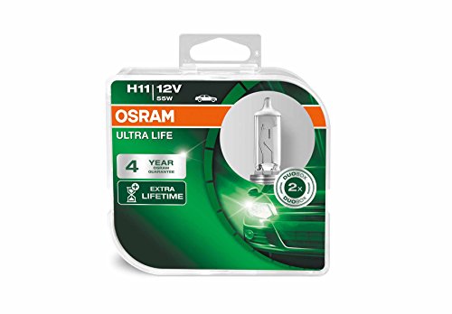 Osram 64211ULT-HCB Ultra Life H11 Lampada Alogena per Auto, 12V, Set di 2