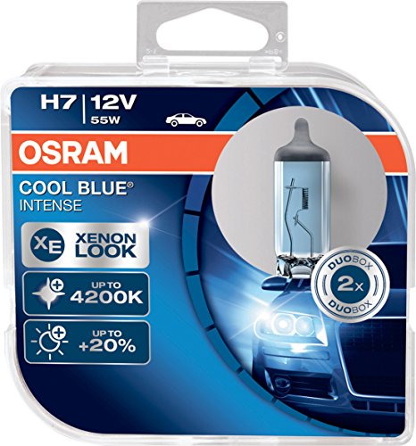 OSRAM COOL BLUE INTENSE H7, proiettori alogeni per auto, 64210CBI-HCB, 12V, duobox (2 pezzi)
