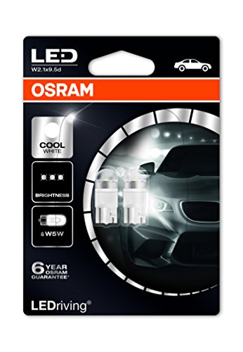 OSRAM LED Premium Retrofit W2.1x9.5d, LED-W5W, illuminazione per interni, 2850CW-02B, Cool White, 12V PKW, blister doppio (2 pezzi)