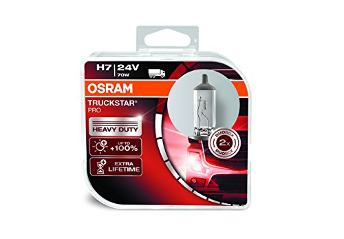 OSRAM TRUCKSTAR PRO H7 Lampada alogena per proiettori 64215TSP-HCB +100% , resistenza alle vibrazioni Confezione Duobox