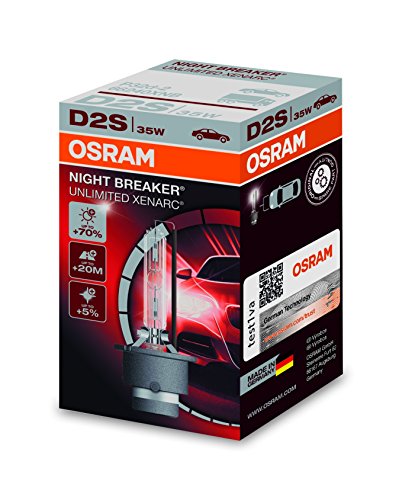 OSRAM XENARC NIGHT BREAKER UNLIMITED D2S Lampada per proiettori allo Xeno 66240XNB 70% di luce in più - Confezione singola