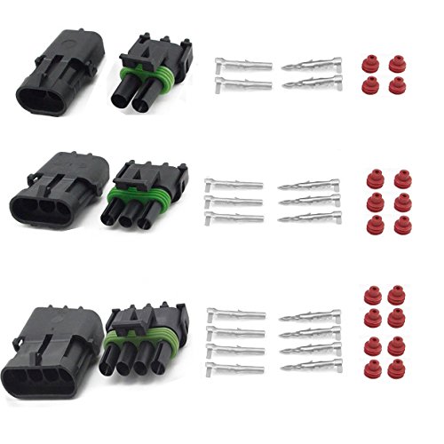 Oxoxo 2 + 3 + 4 pin way impermeabile connettore elettrico 1.5 mm Series terminali termorestringenti bloccaggio rapido cablaggio prese 20 – 14 AWG